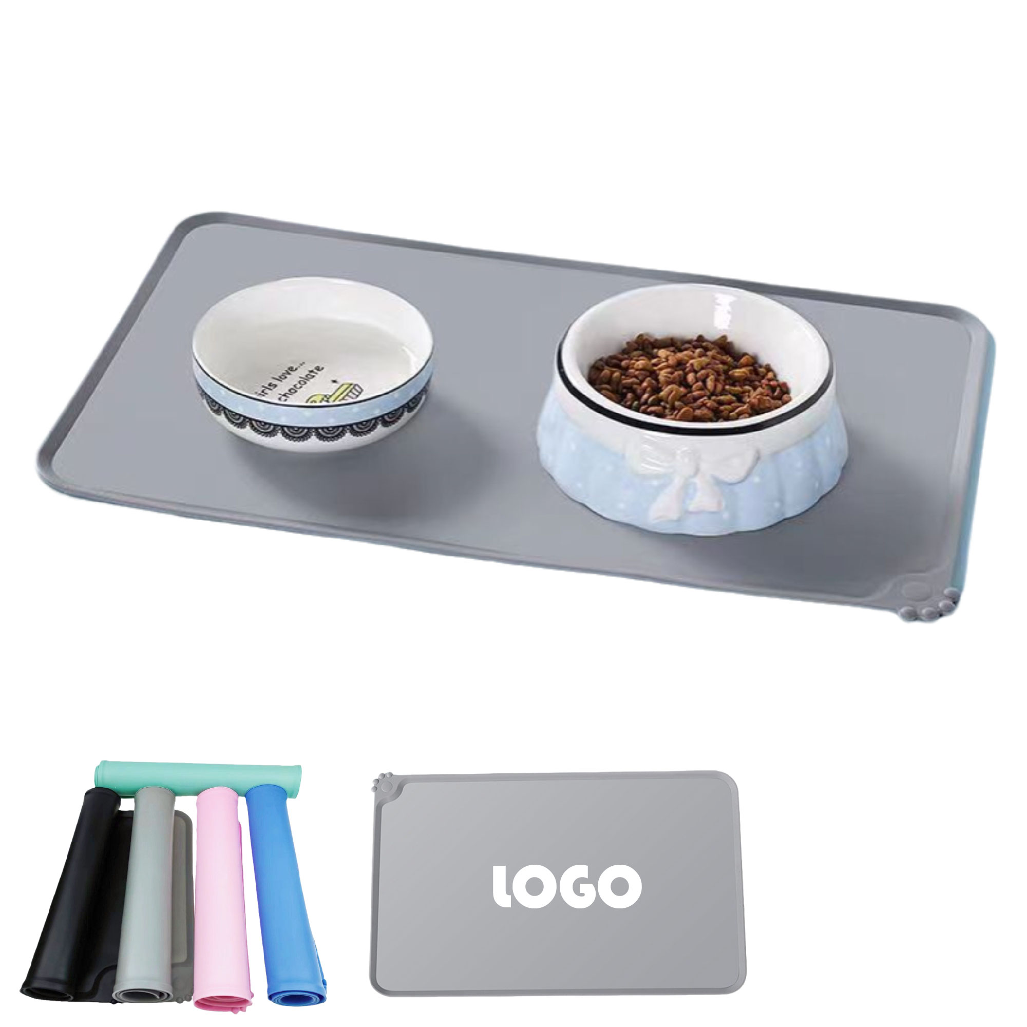 MOQ 20pcs Silicone Pet Feeding Mat Water Waterproof 2