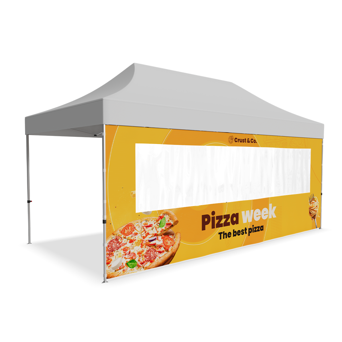 20ft Full Tent Wall Only w/Single Window - 2 Side Imprint 4