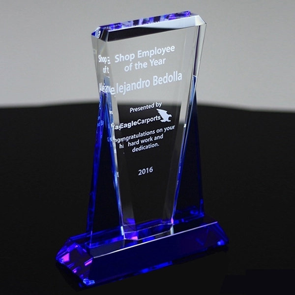 Blue/Clear Wedge Crystal on Blue Base 3