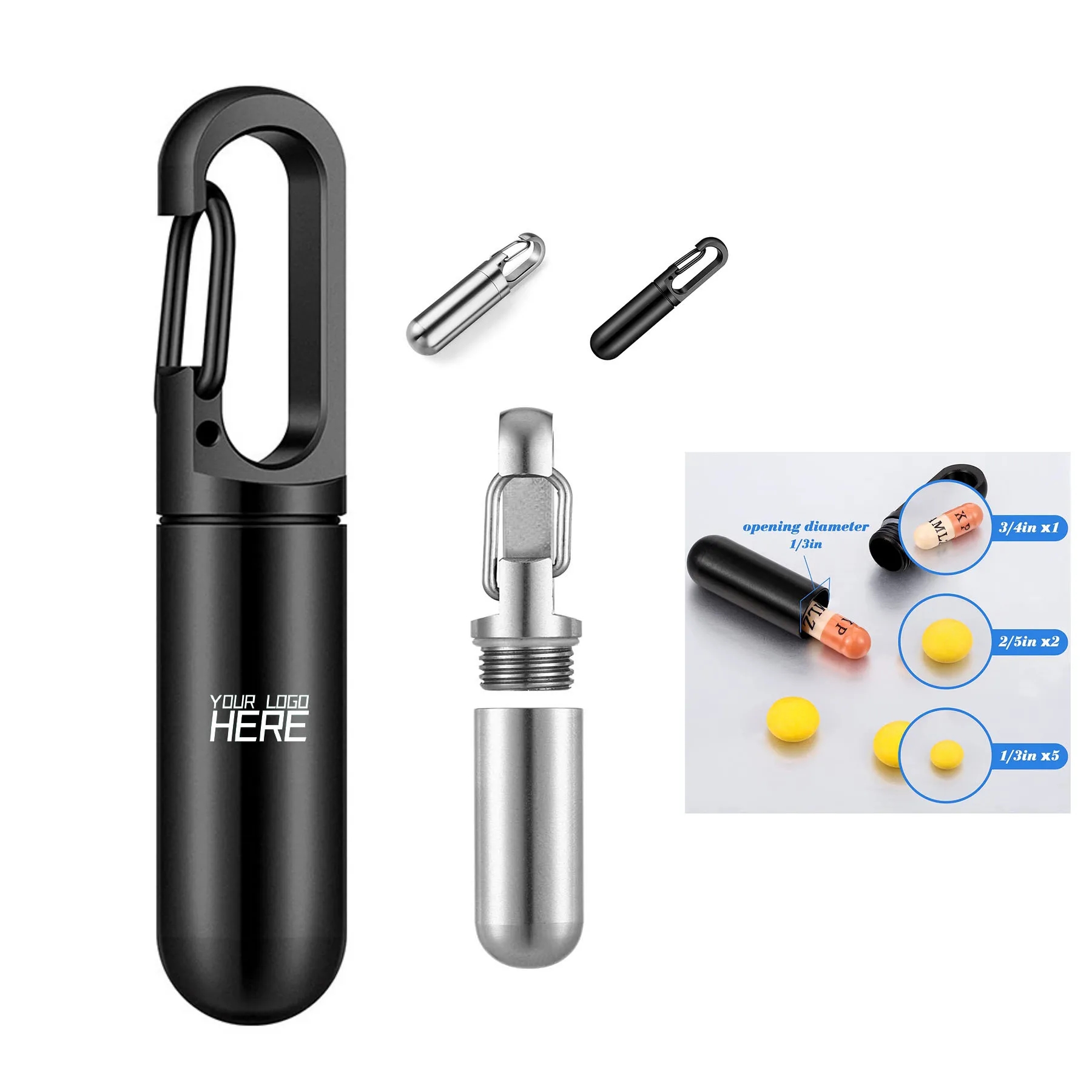 Travel Metal Pill Bottle 2