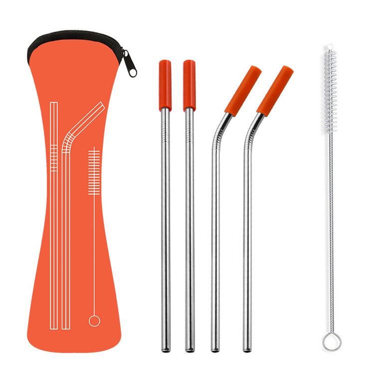 Stainless Steel Straws,Reusable with Cleaning Brush 2