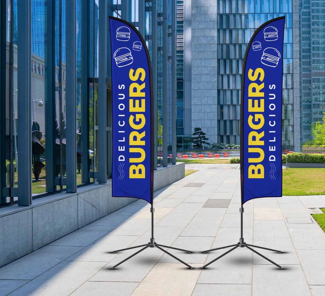 Blade Flags, Double sided with cross base (2.25ft x 11.5ft) 1