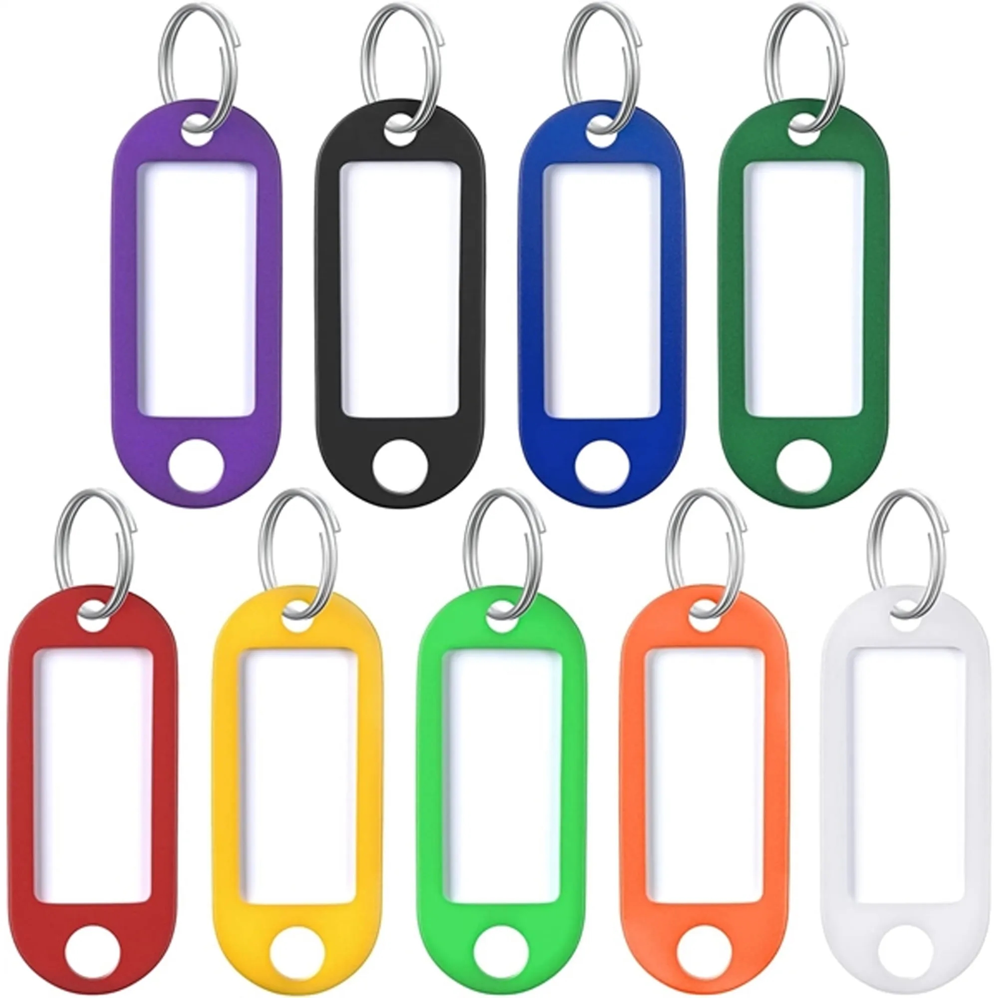 Plastic Key Luggage ID Tags Labels Rings with Name Cards 1