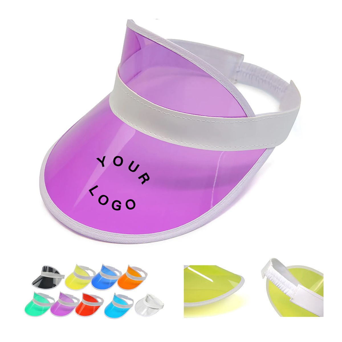 Breathable PVC Sun Visor Hat with Open Top Design 5