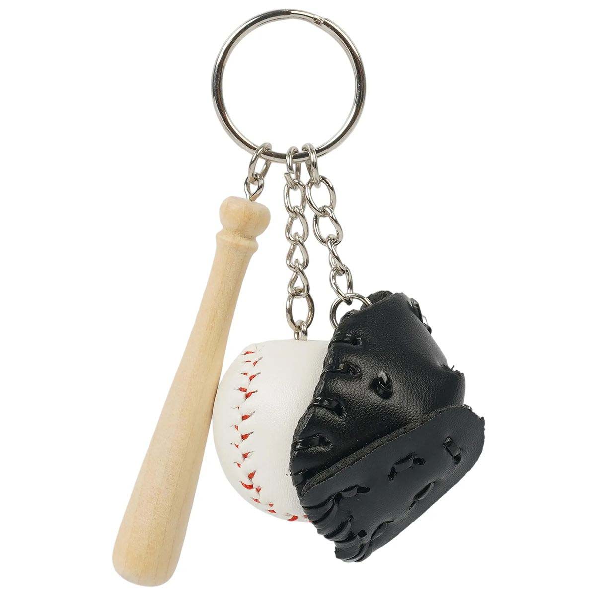 Baseball Keychain with Glove Bat and Ball 8