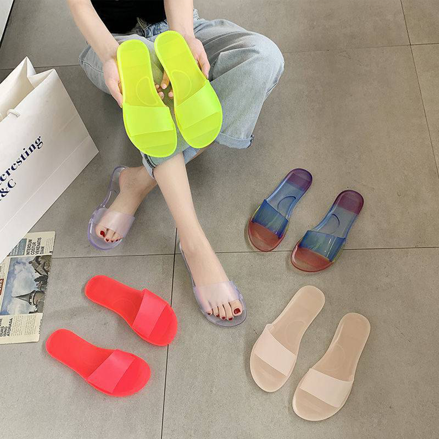 Summer Fashion Jelly Sandals Casual Shoes Slippers 5