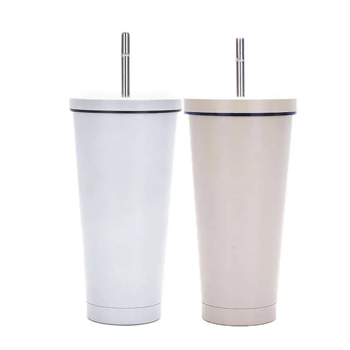 Stainless Steel Straw Thermos Cup 2