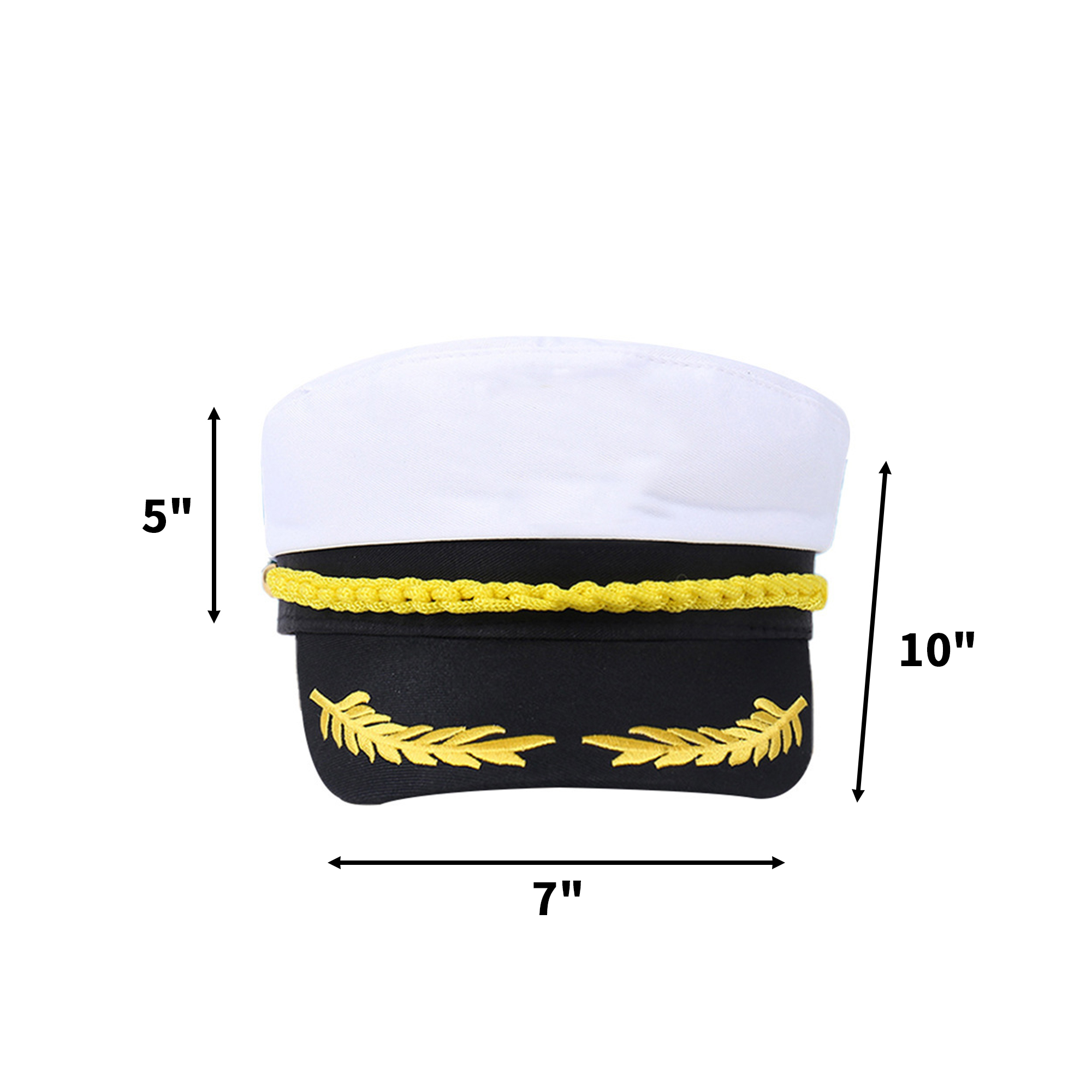Navy Captain Costume Hat With Embroidered Badge 4