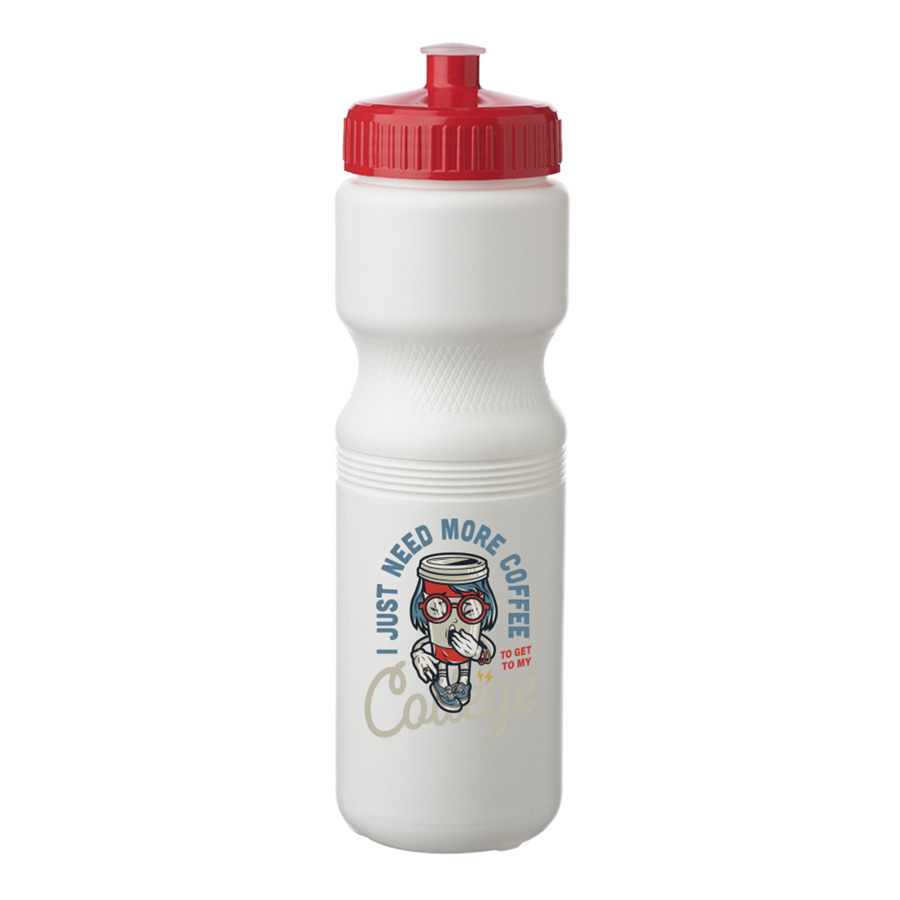 Plastic Water Bottles with Color Push Cap 28 oz. 36