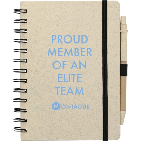 FSC® Mix 5" x 7" Wheat Straw Notebook with Pen 38