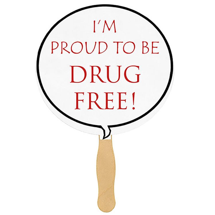 Talk Bubble Glued Hand Fan (1 Side/ Four Color Process Imprint)