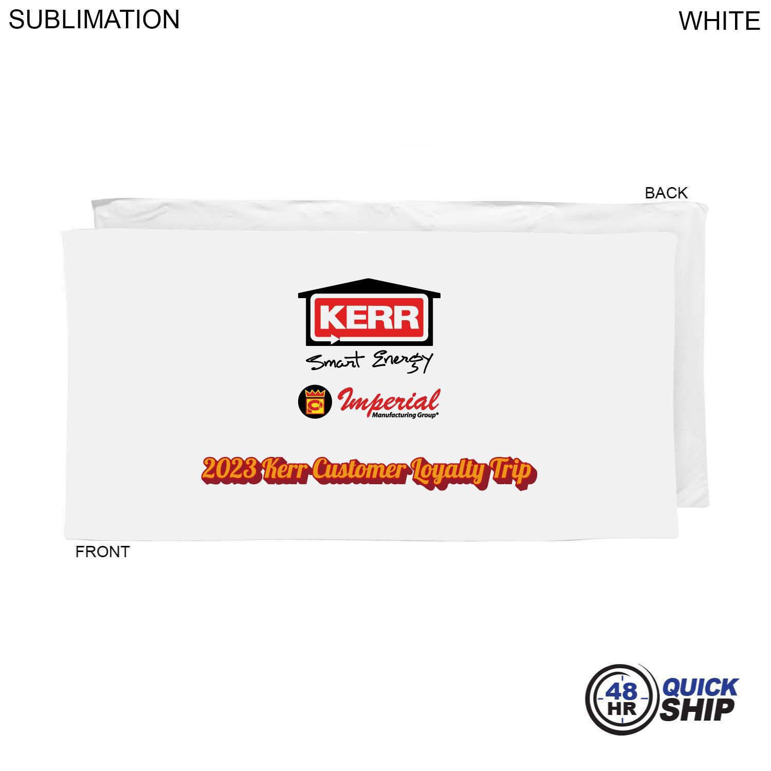 48Hr Quick Ship - Heaviest Weight, Plush Velour Terry White Beach Towel, 30x60, Sublimated 6
