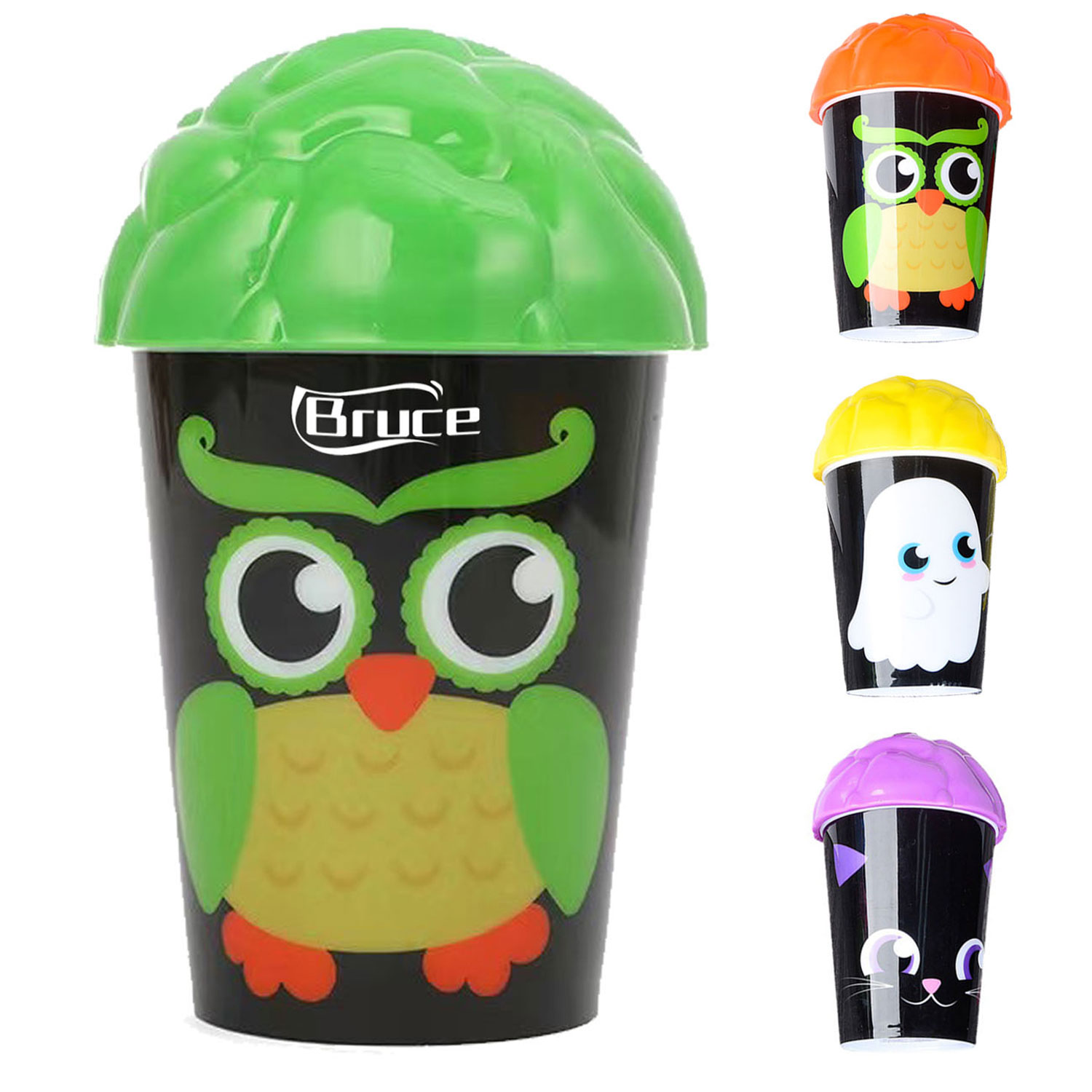 12 oz. Brain Plastic Water Cup w/ Silicone Straw 6
