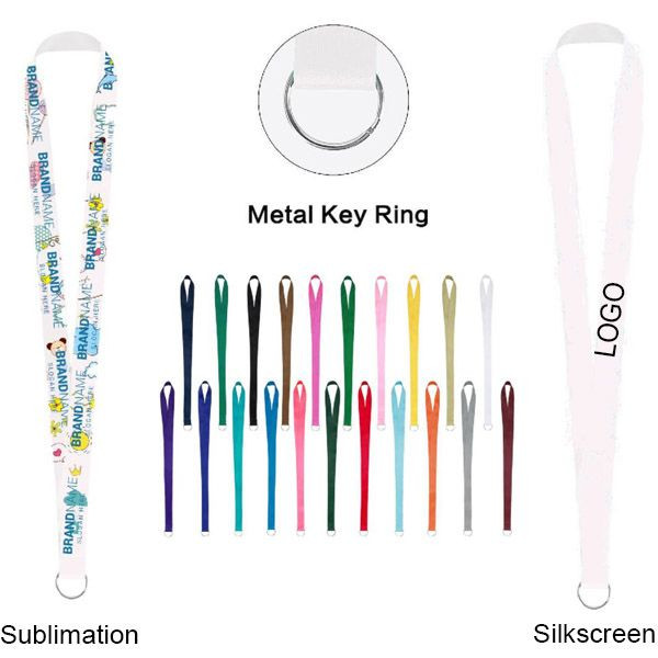 3/4" Polyester Lanyard W/ Metal Key Ring (Sublimation) 2