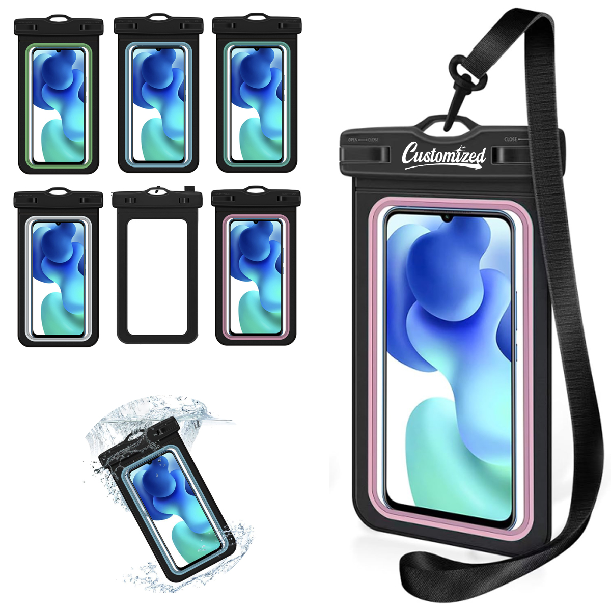 Waterproof Phone Pouch with Lanyard and Touchscreen Window 4