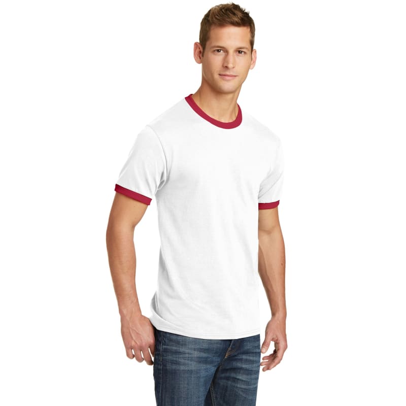 Port & Company Core Cotton Ringer Tee. 34