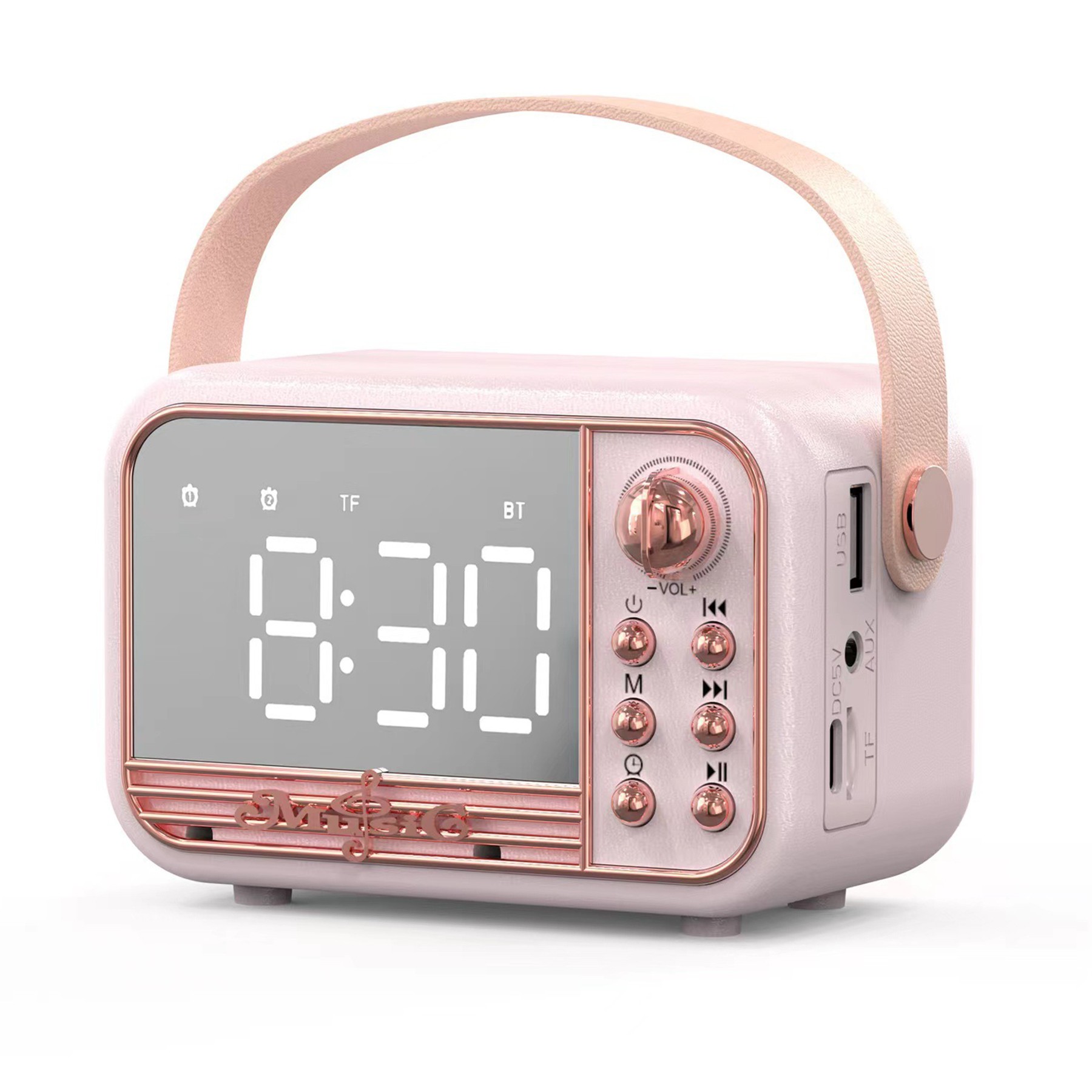 Retro Bluetooth Speaker w/Clock 2