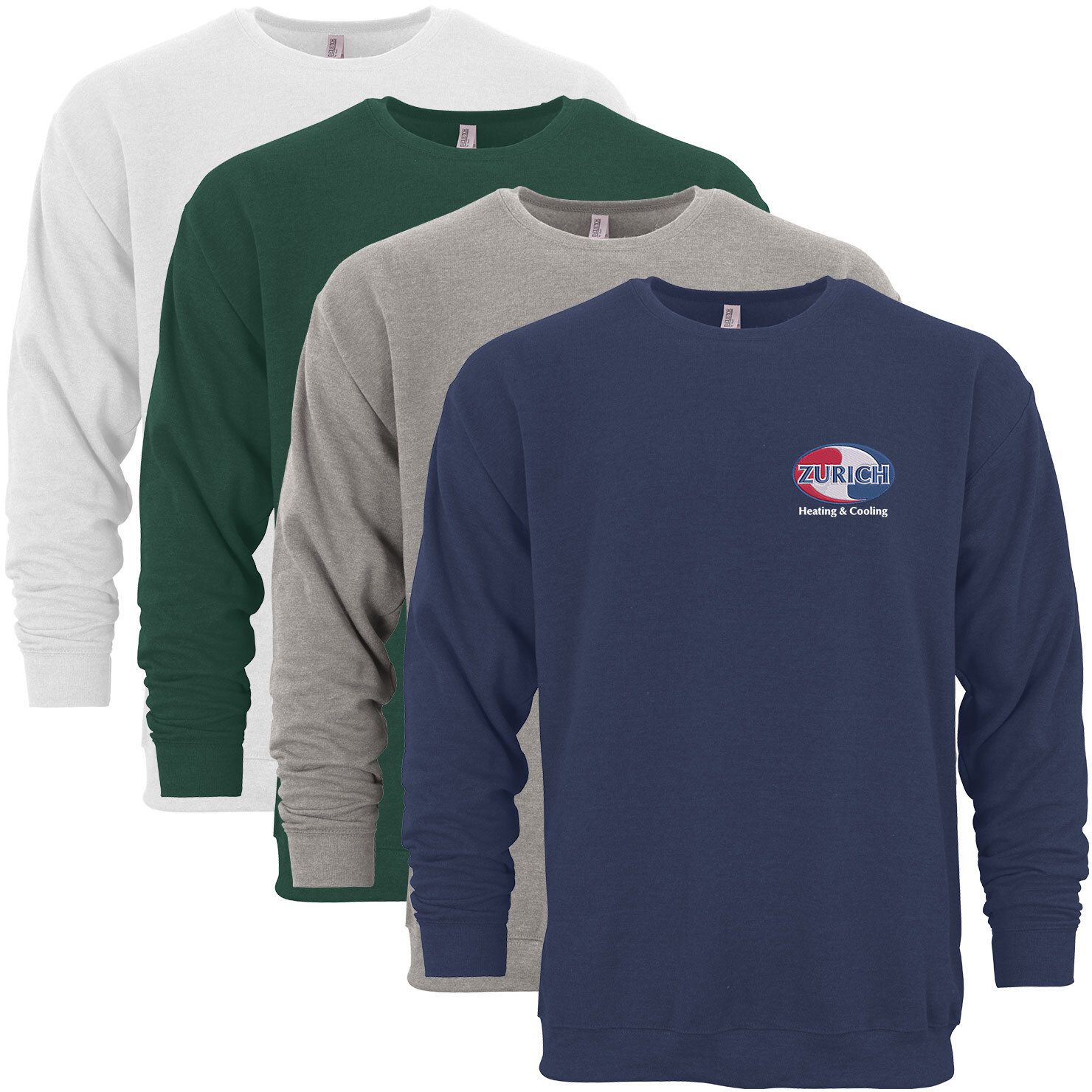 M&O UNISEX CREWNECK SWEATSHIRT 50/50 EMBROIDERED