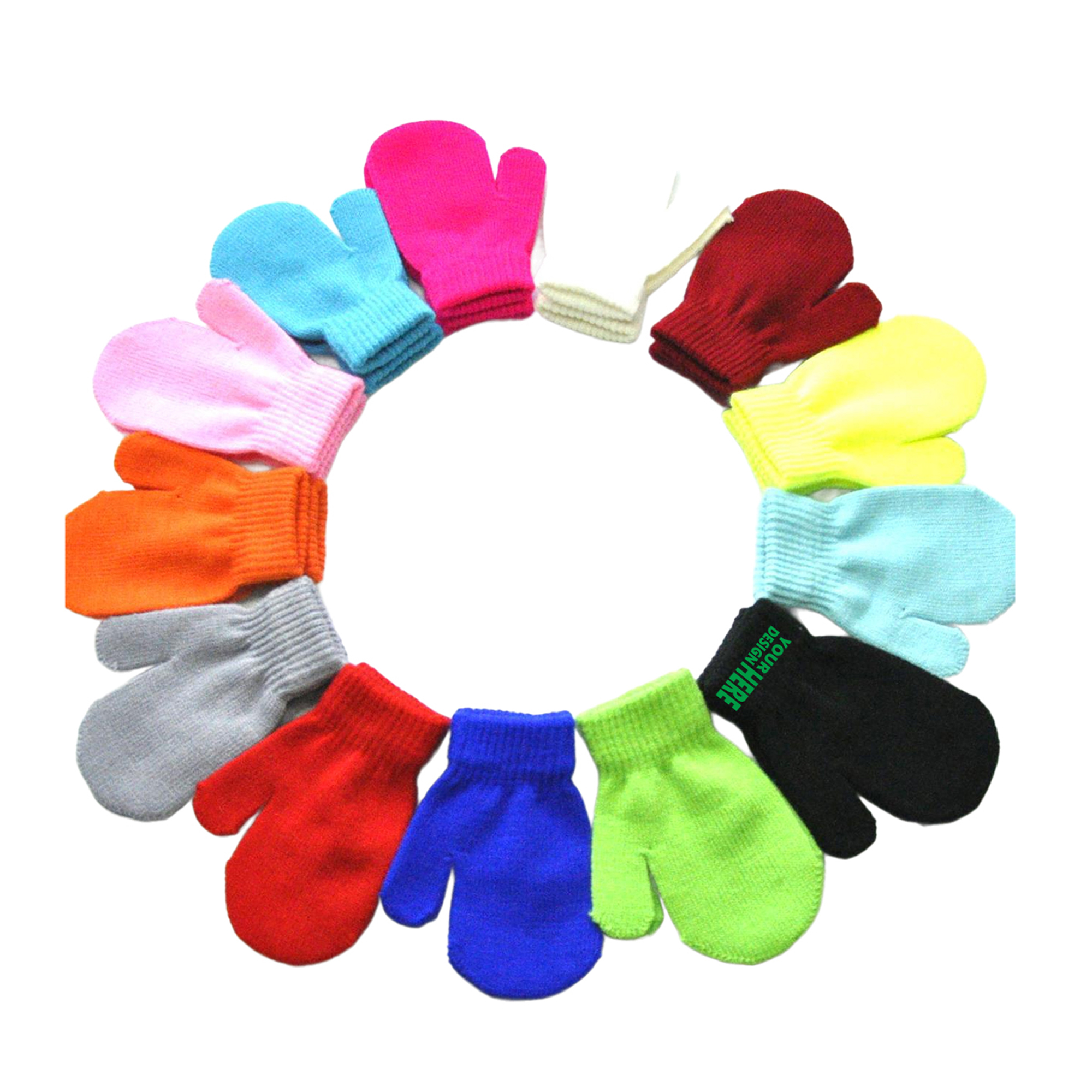 MOQ50 Custom Baby Winter Knitted Mittens 2