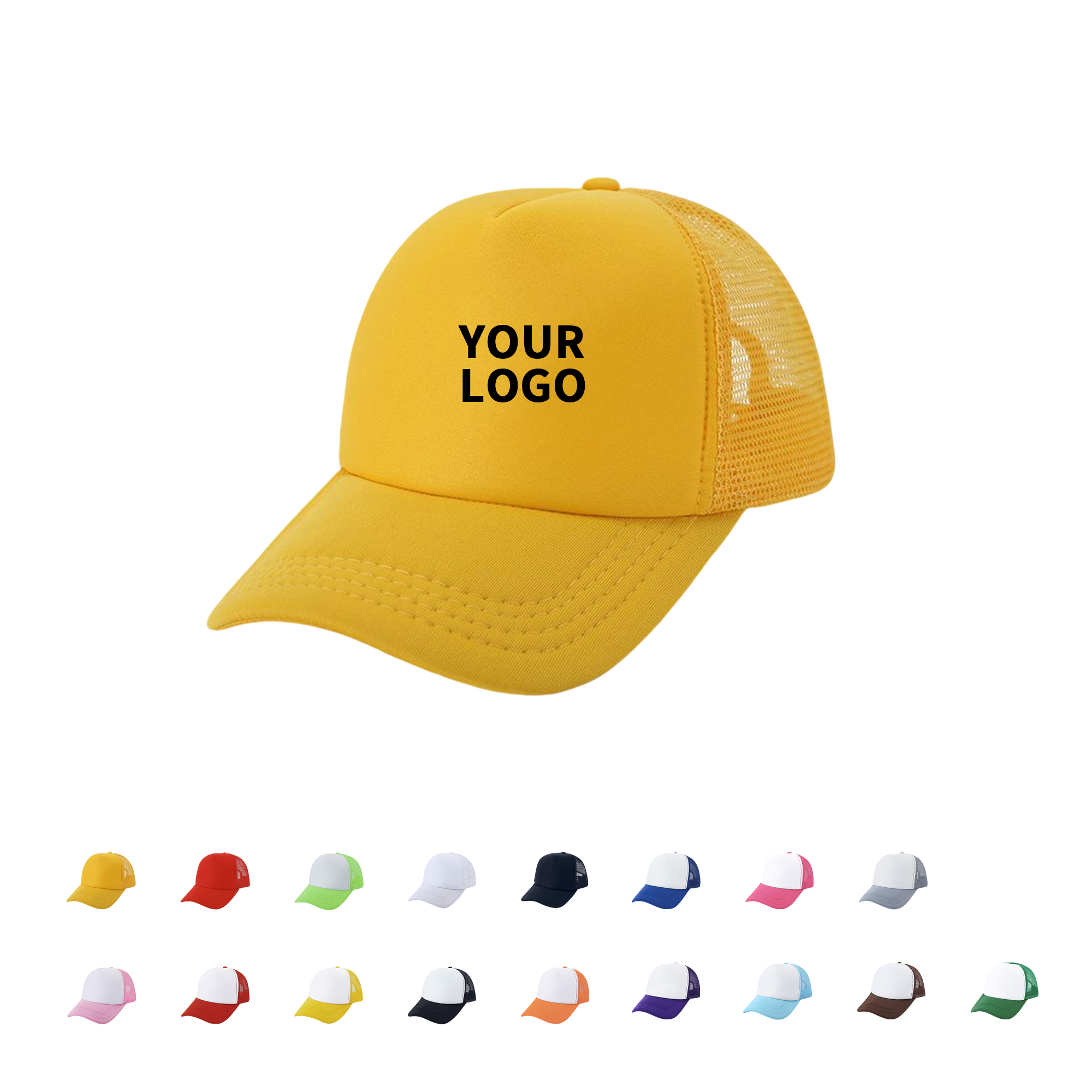 Sponge Mesh Back Trucker Cap With Plastic Snapback 8