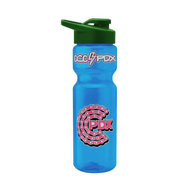 Blazer 28oz Transparent Bike Bottle w/Drink-thru Lid 1215