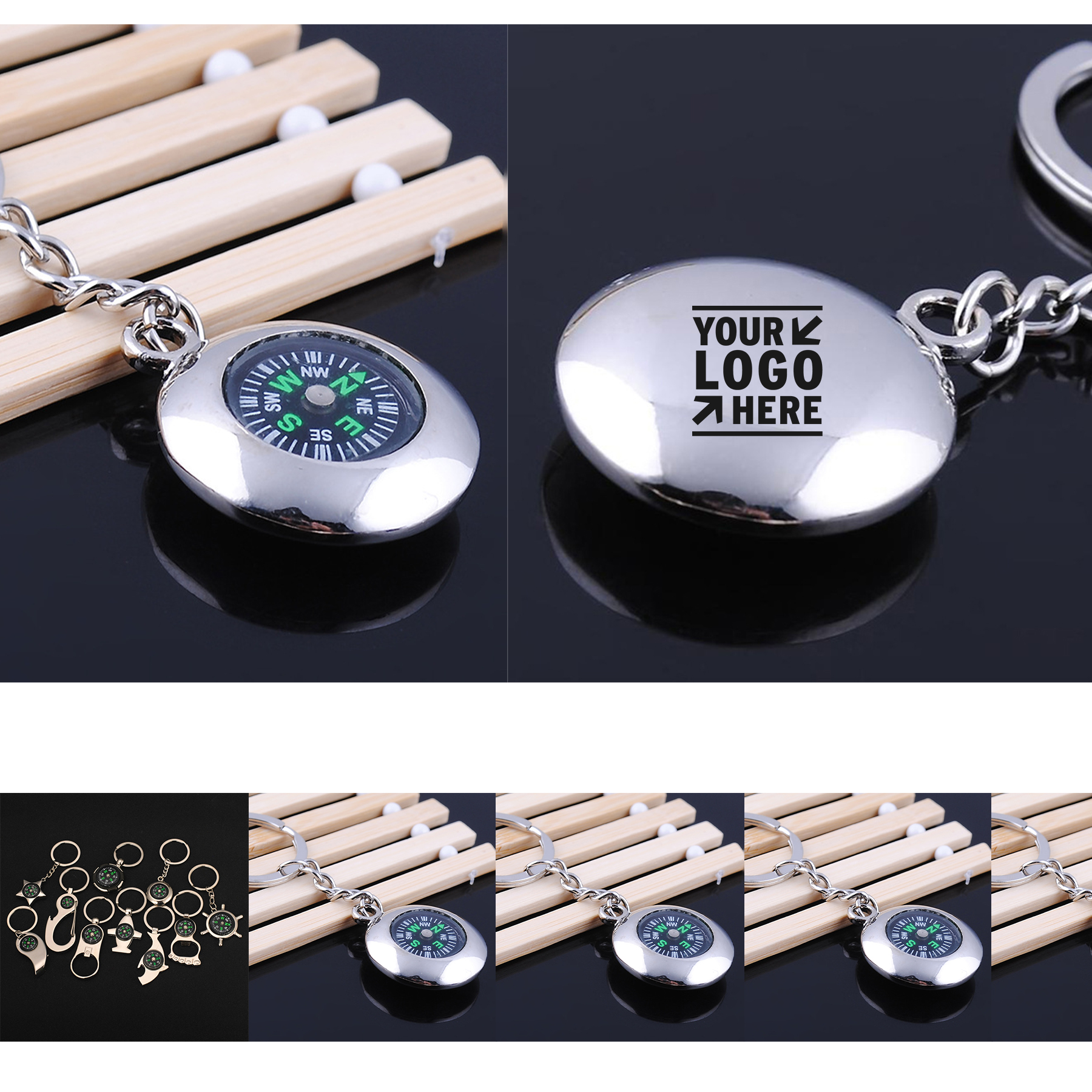 Portable Multi-purpose Key Chain Mini Survival Compass 2