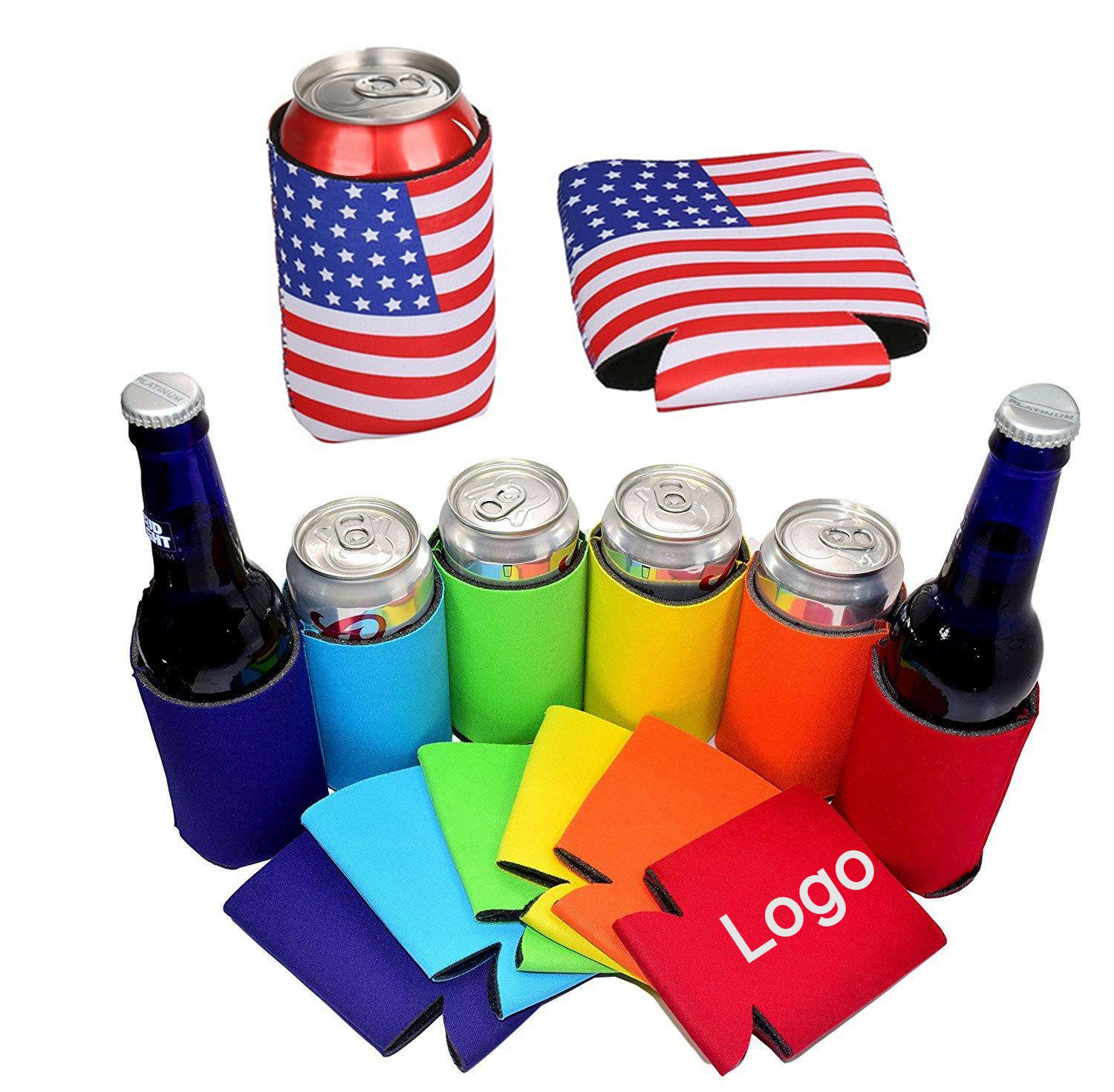Collapsible Neoprene Can Cooler, custom koozie with logo imprint 1