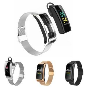 2 In 1 Ear Bud With Steel Band Fitness Tracker Bracelet 8