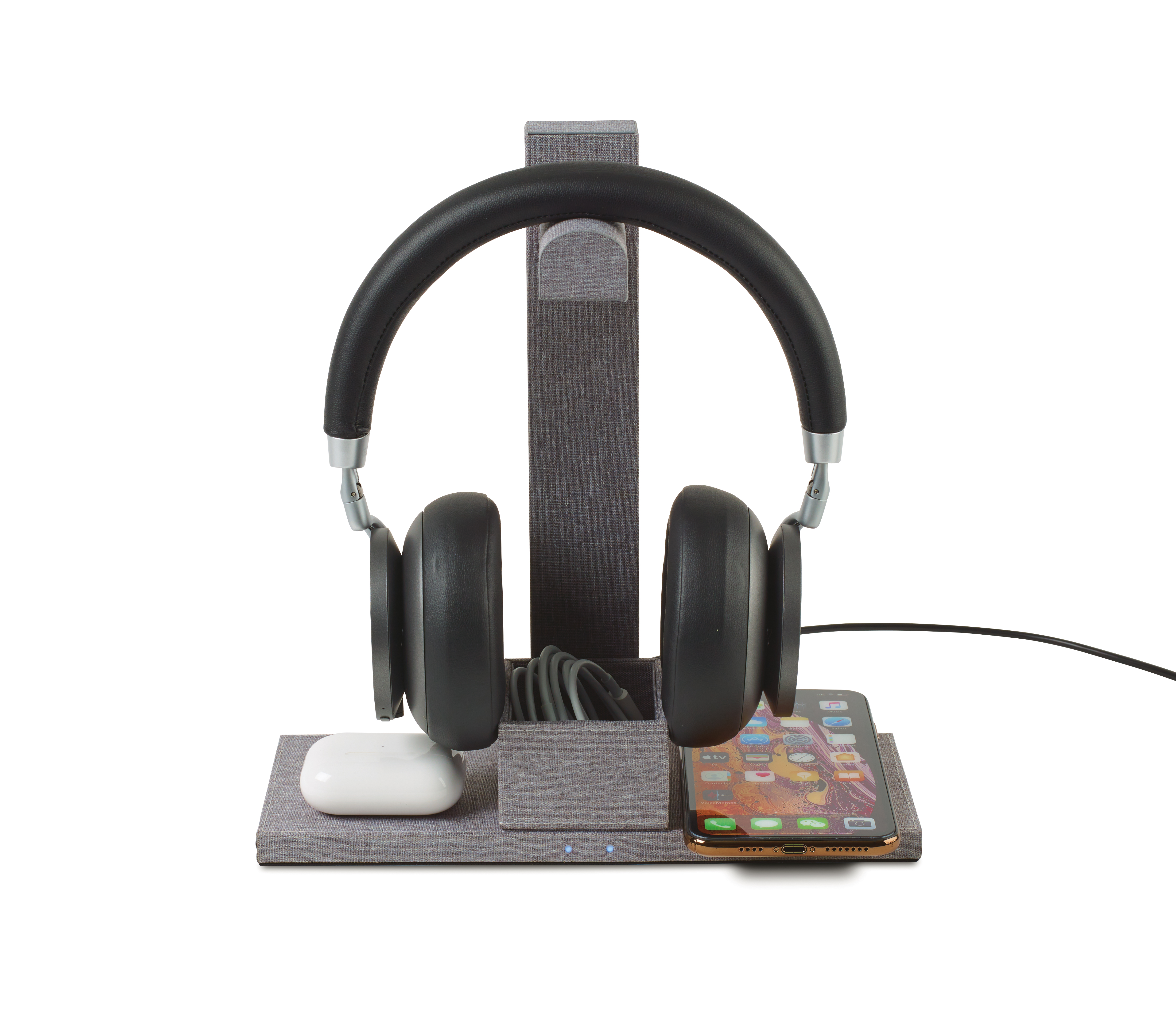 Truman Dual Wireless Charger and Headphone Stand 11