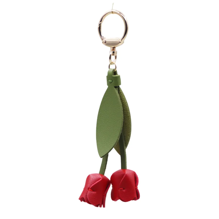 Tulip Style PU Leather Keychain Bag Pendant 4