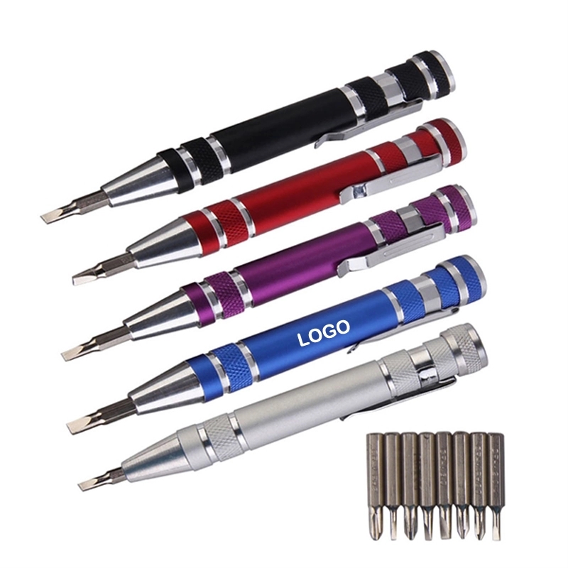 LED Aluminum Tool Pen With Screwdriver 2