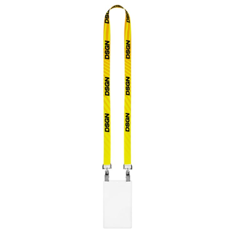 1/2" Full Color Satin Finish Lanyard, Open Ended Double Clip Import Air (FAST Production) 1