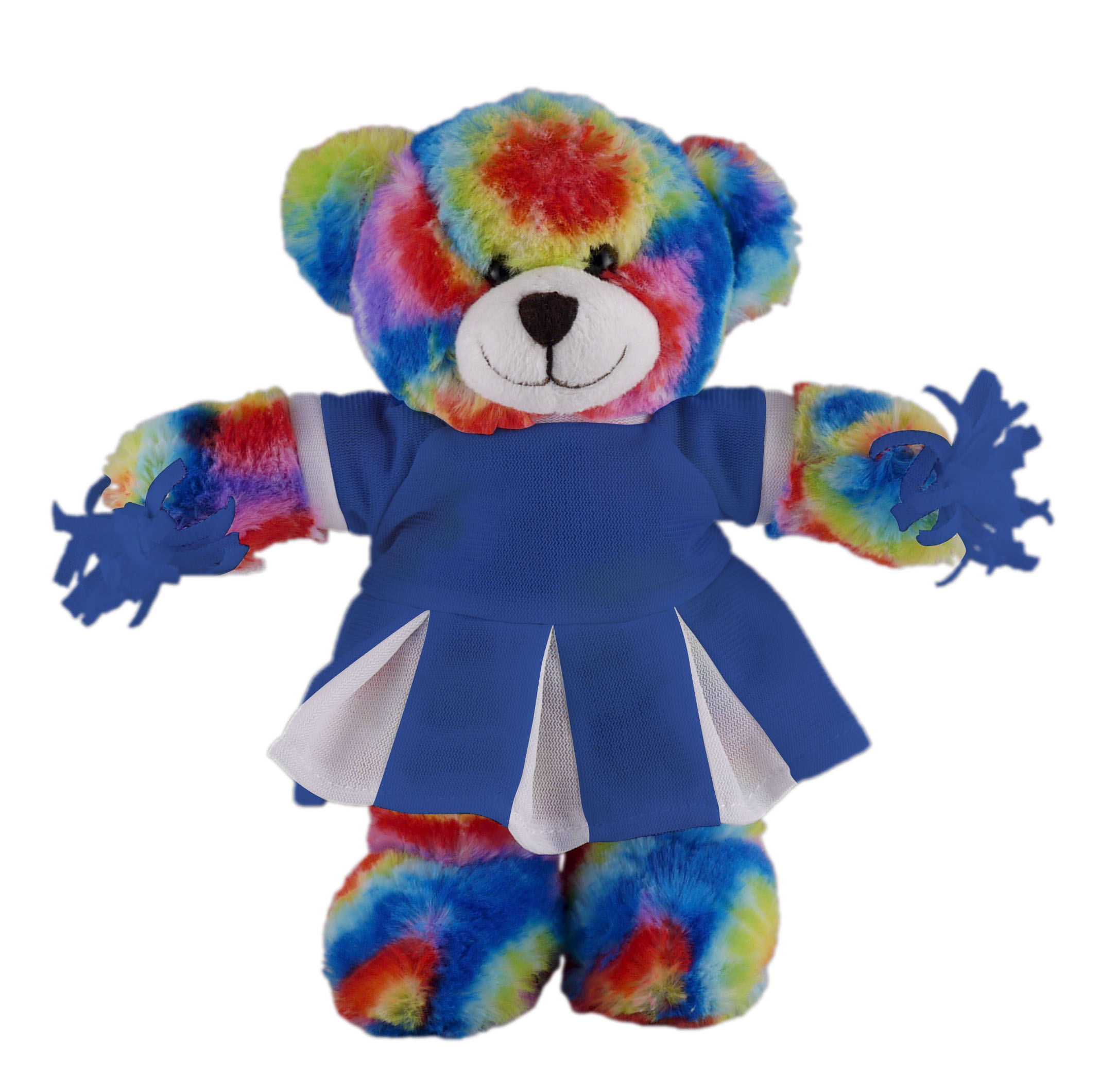 Soft Plush Stuffed Tie Dye Bear with Cheerleader Outfit 3