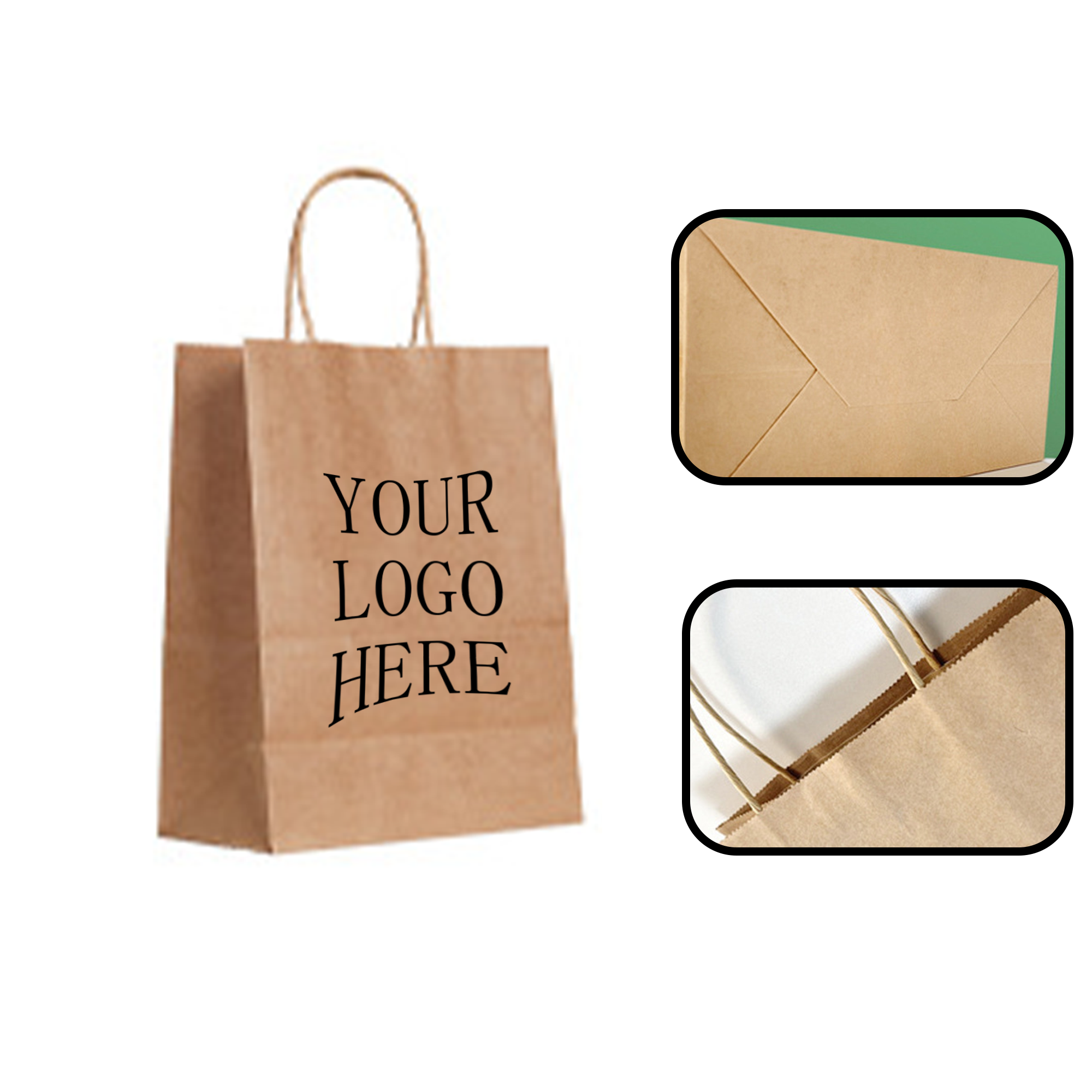 MOQ 20 PCS Kraft Paper Shopping Bags 2