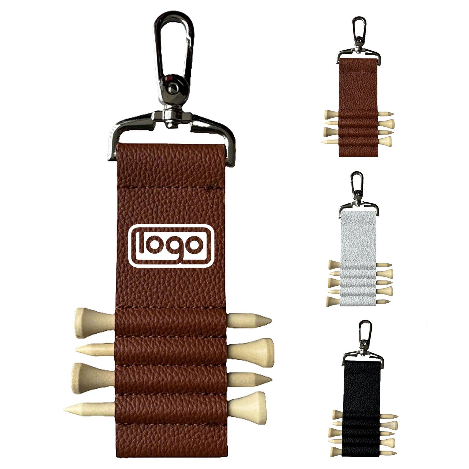 Golf Tee Storage Faux Leather Pouch