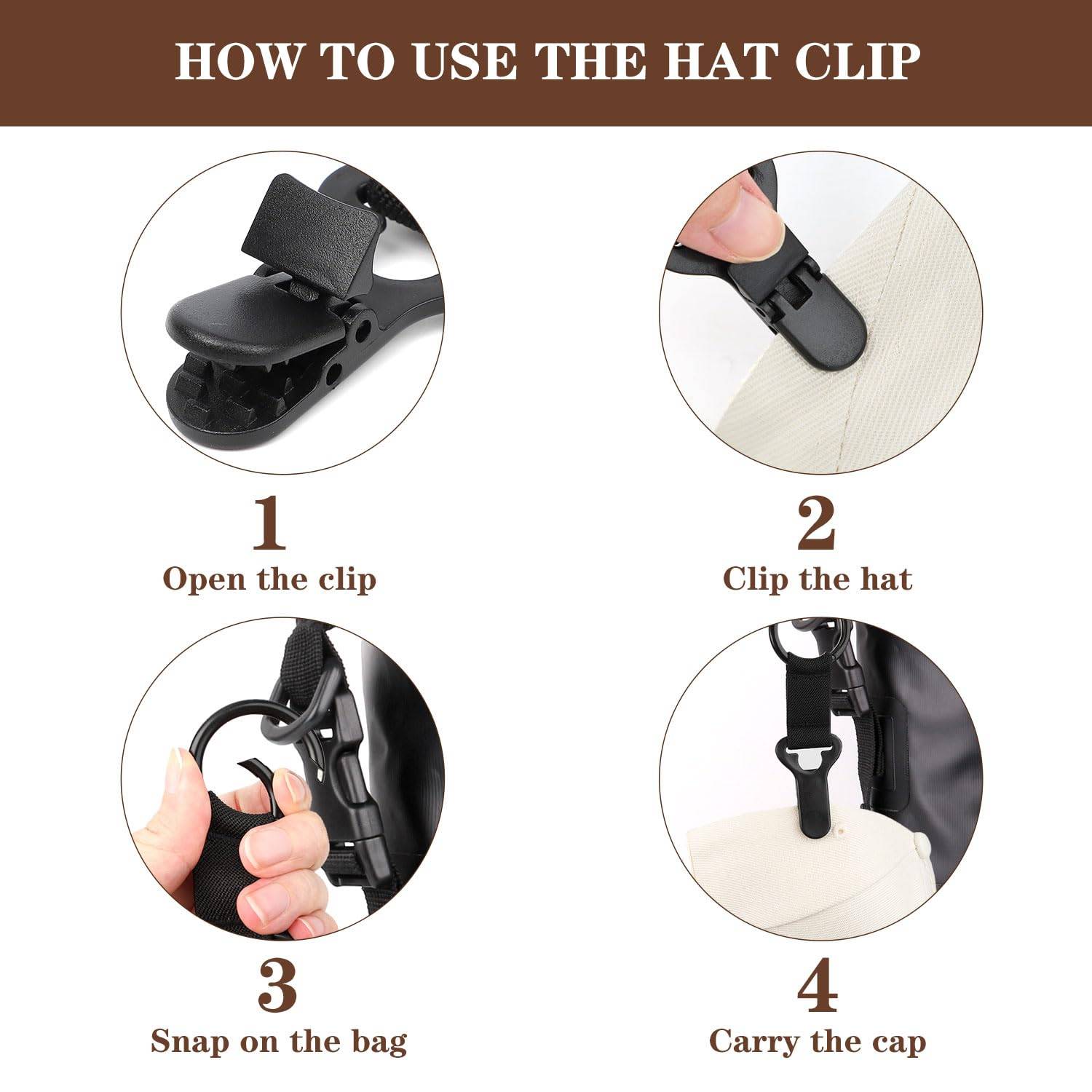 2PCS Portable Metal Hat Clips 5