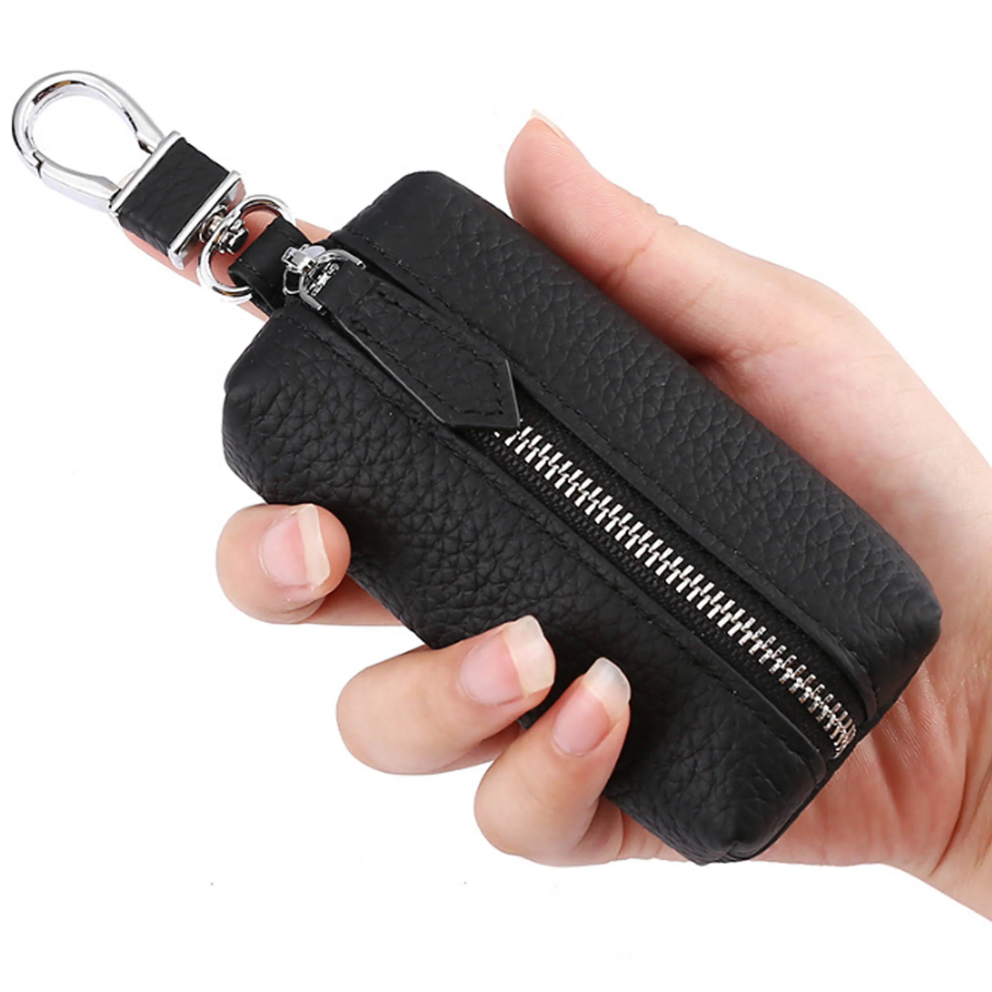 Leather Car Key Holder with Clip 5