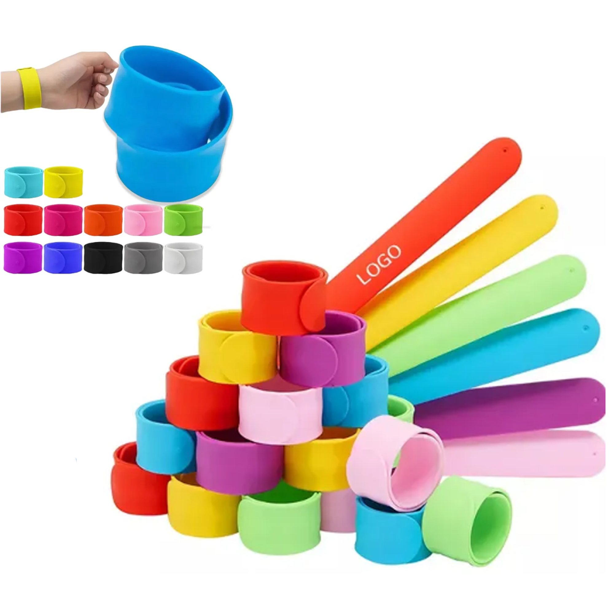 Custom Silicone Rubber Slap Bracelets 1