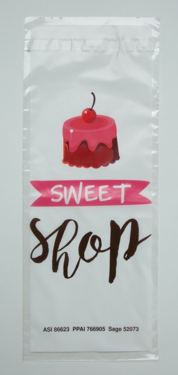 Clear Peel & Seal White Underlay 1-Sided Plastic Bag (6.75" x 13.5")