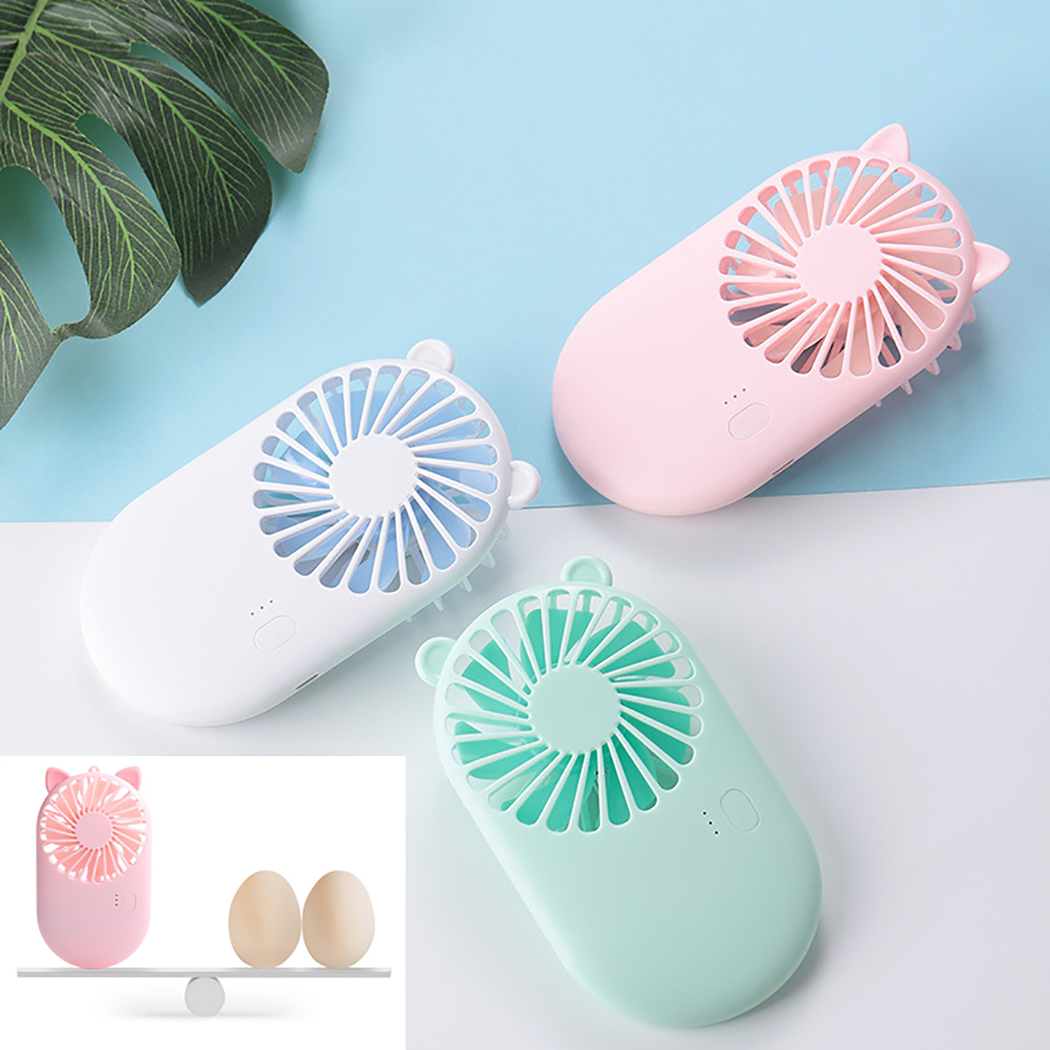 USB Rechargeable Handheld Fan with Full Color Imprint