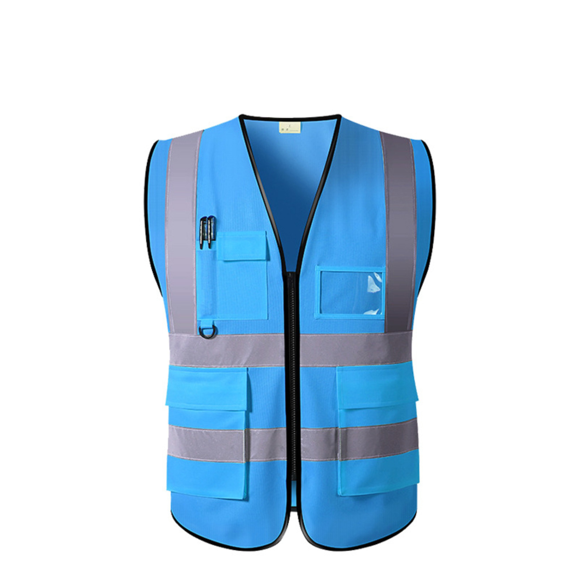 Zippered Utility Vest With Reflective Panels 1