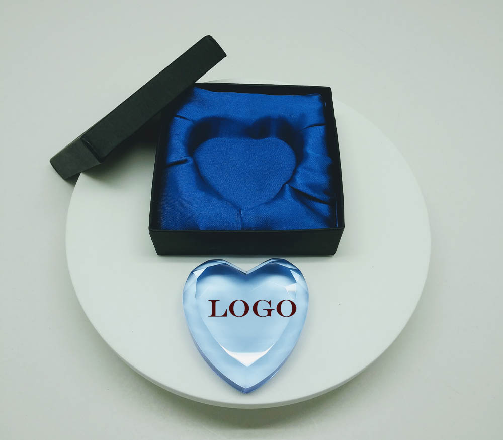 Heart Shaped Sky Blue Crystal Award 1