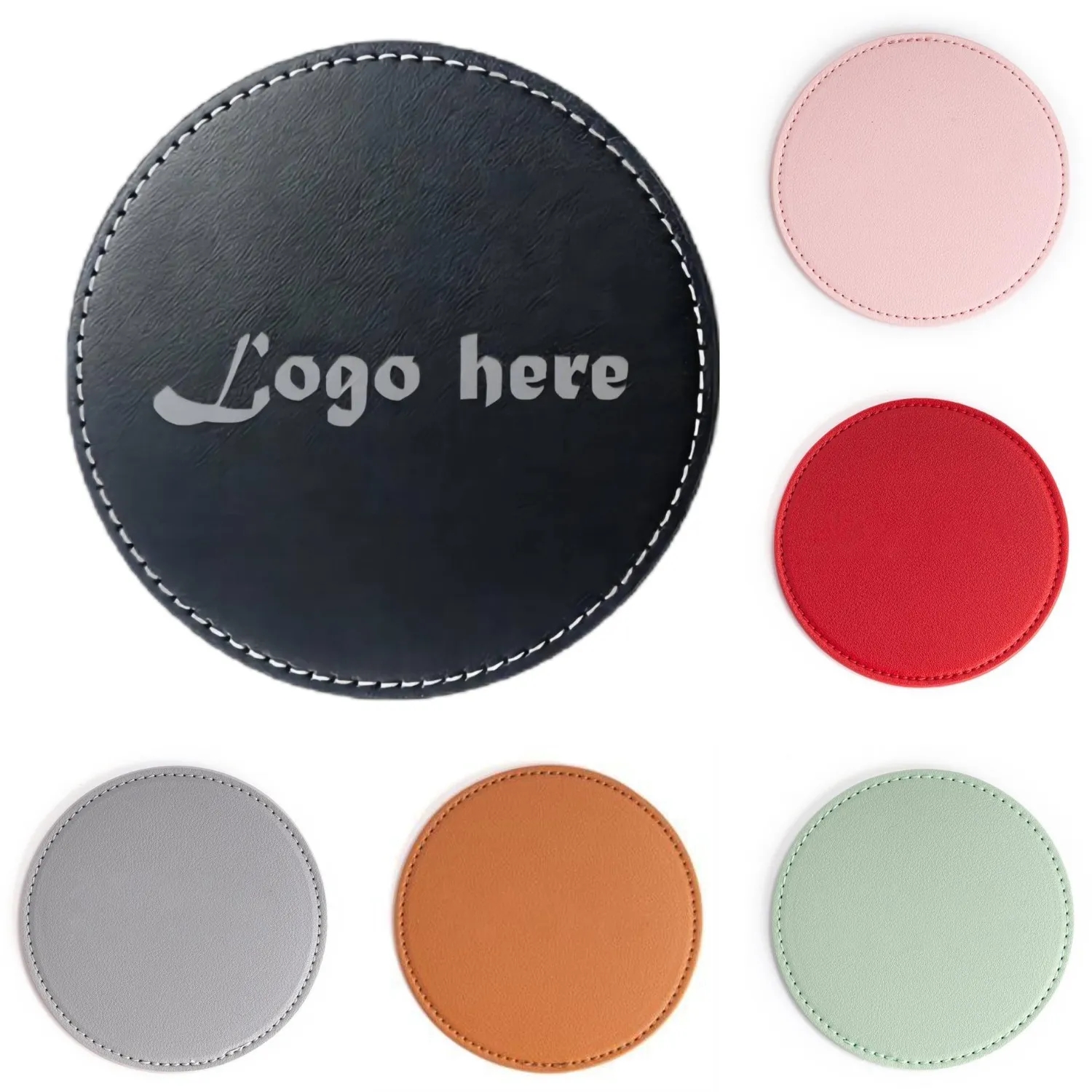 PU Leather Absorbent Round Coaster