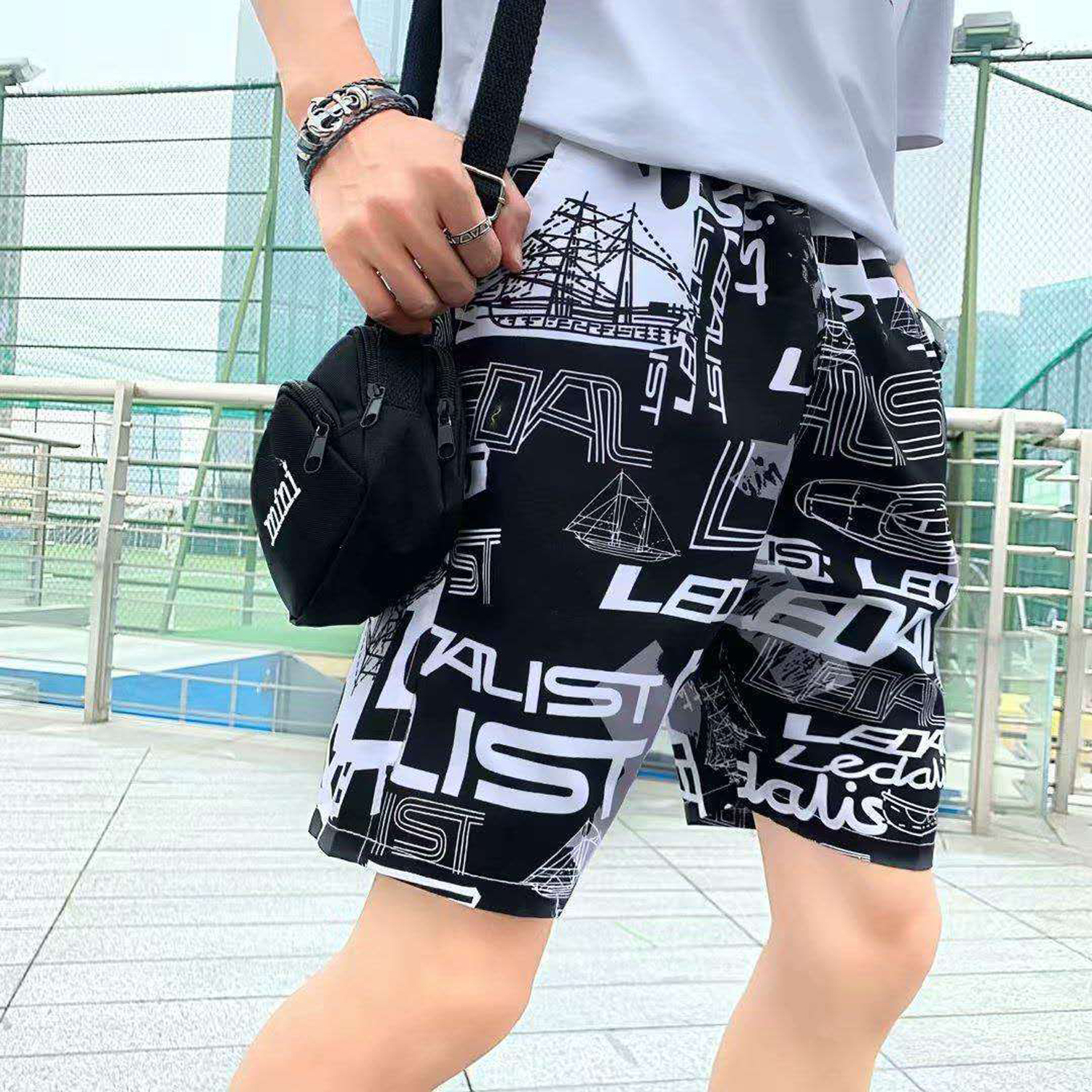 Men's Summer Polyester Quick Dry Beach Shorts 7