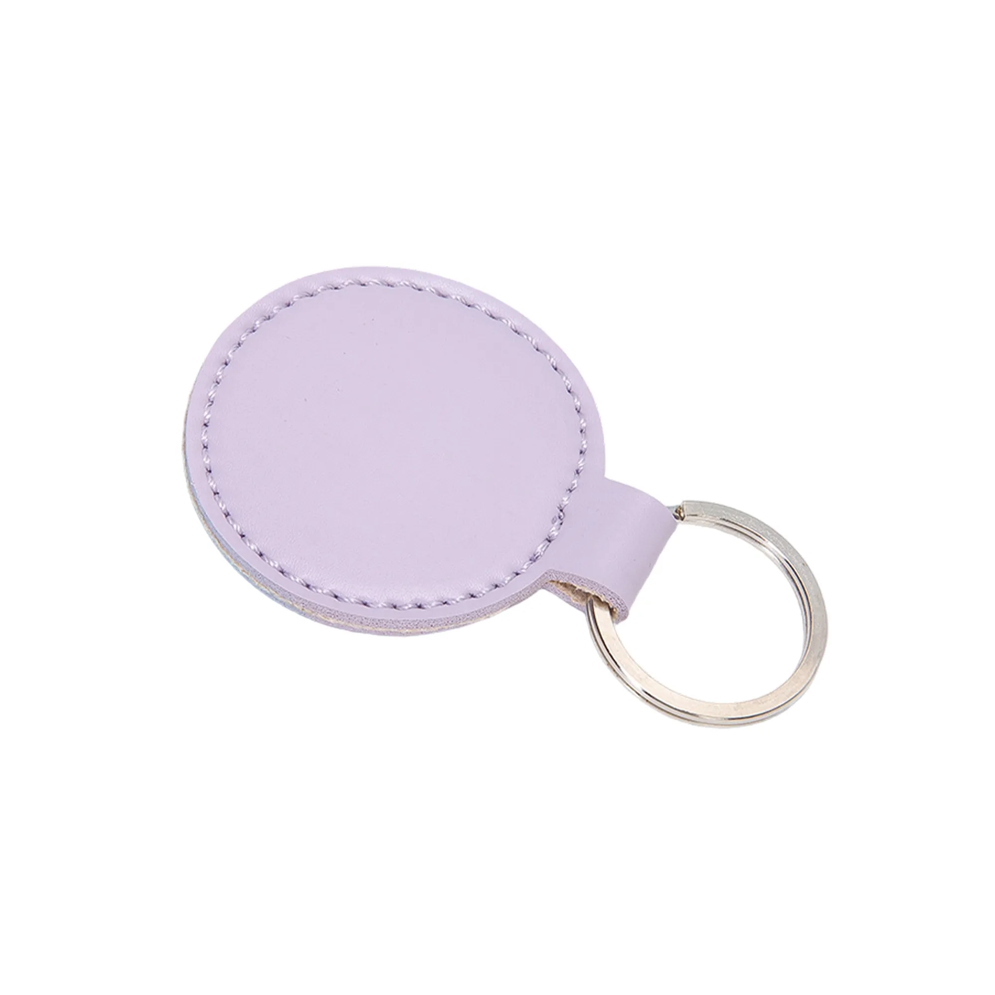 PU Leather Round Keychain with Dual Screw Fastening 2