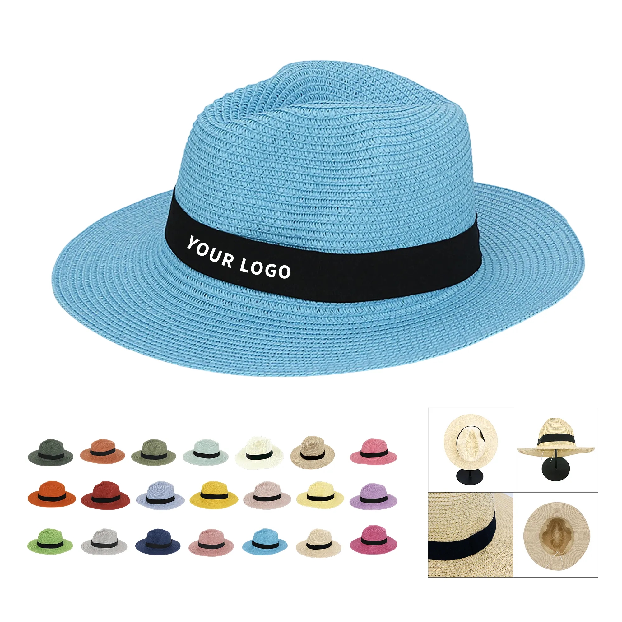 Handwoven Panama Straw Hat with Wide Brim Foldable 1