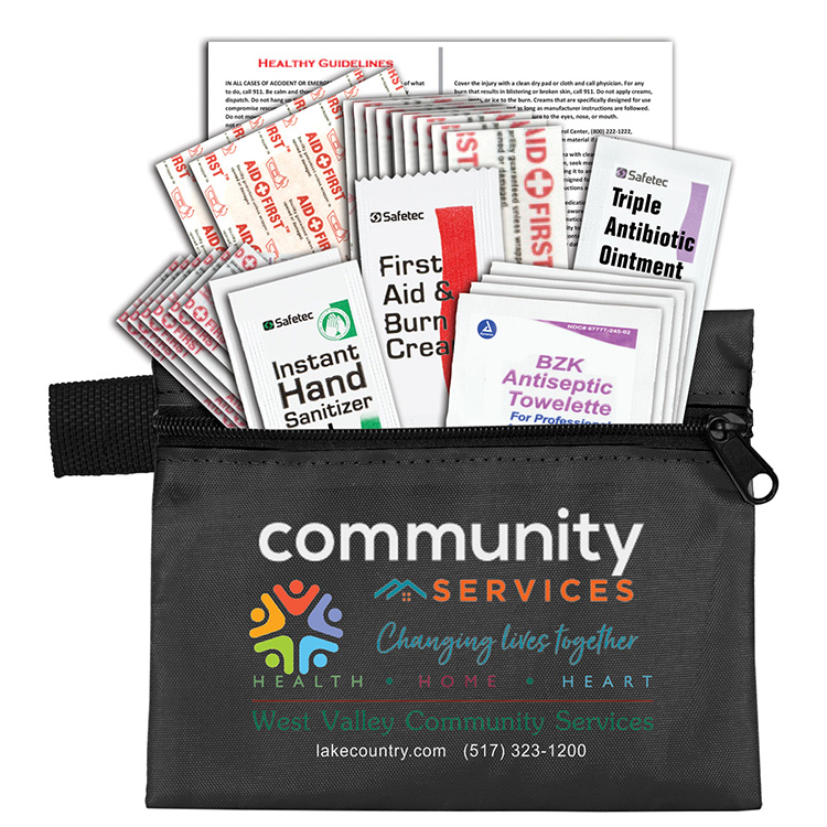 "Zenith" 27 Piece First Aid Kit in Zipper Pouch 6