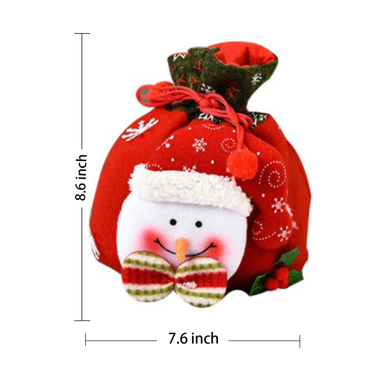 3D Designs Flannel Decoration Christmas Drawstring Gift Bags 9