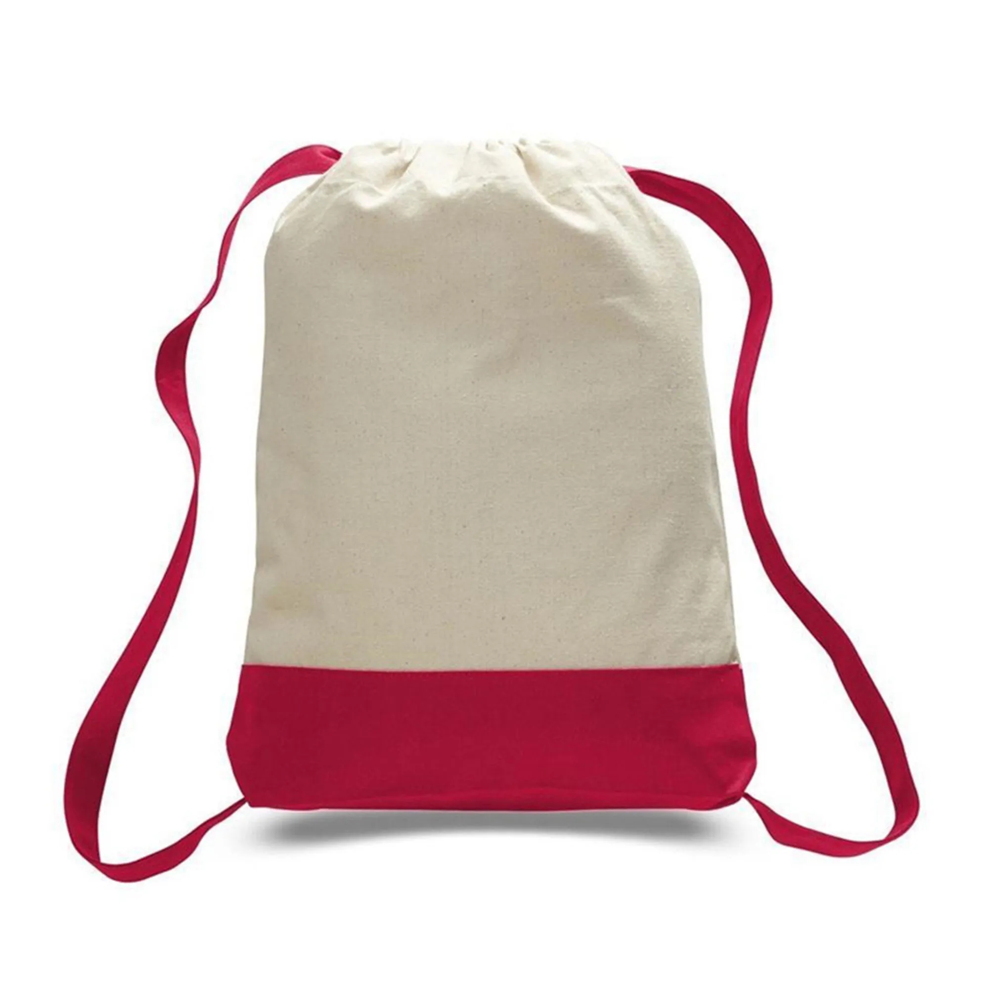 Waterproof Sports Cotton Canvas Drawstring Backpack 1