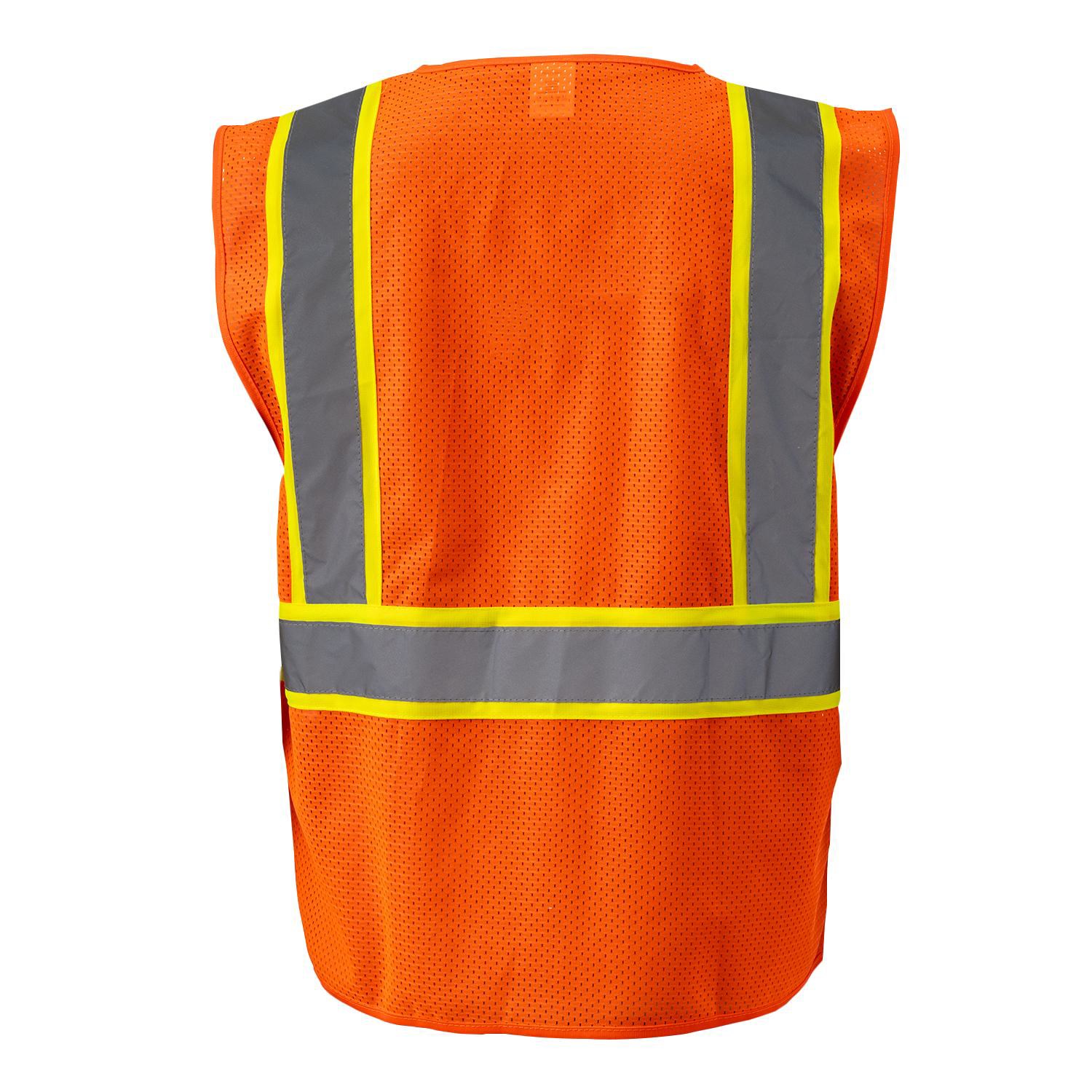 3.8 Oz. Polyester Class 2 Two Tone Reflective Tape Safety Vest With 4 Pockets 3
